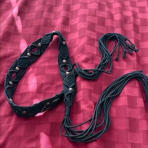 Handcrafted Black Macramé Belt